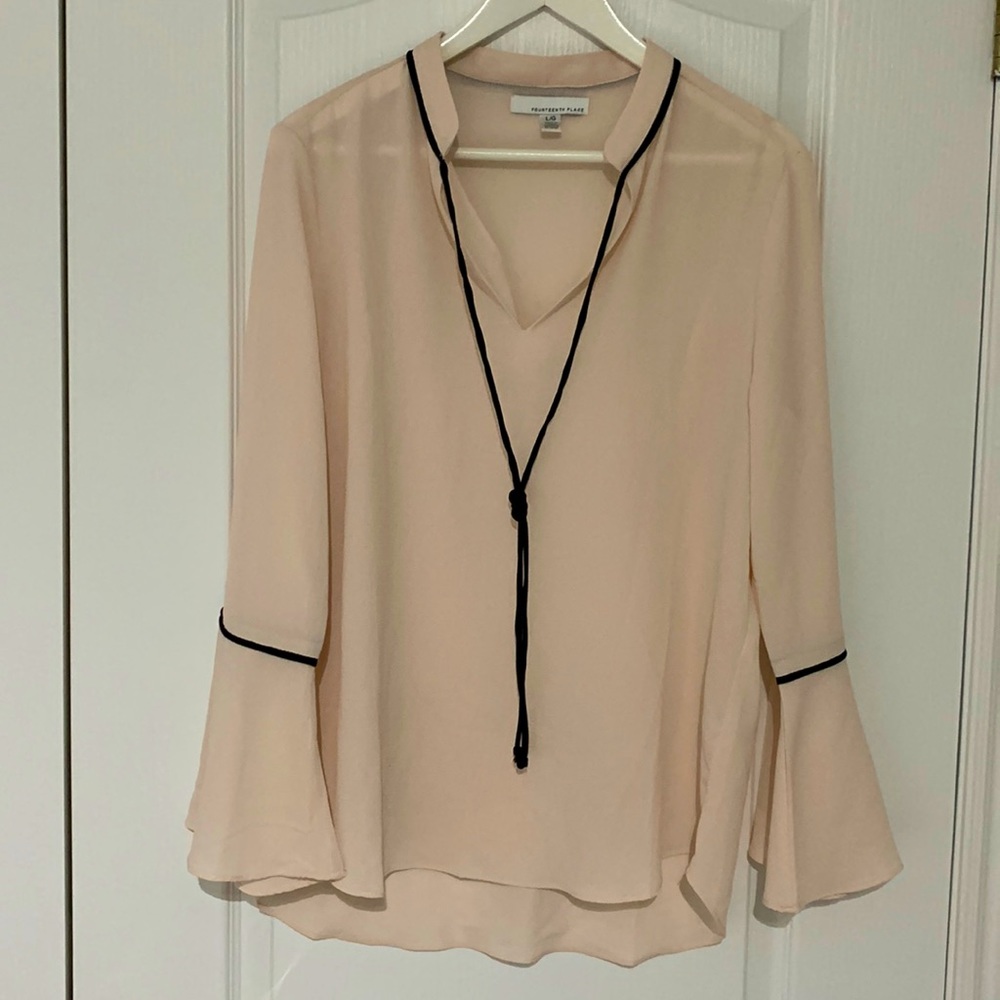 Fourteenth Place Pretty Flowy Pink Blouse